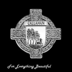 Celtic Cross Irish Coat of Arms Sterling Silver Brooch