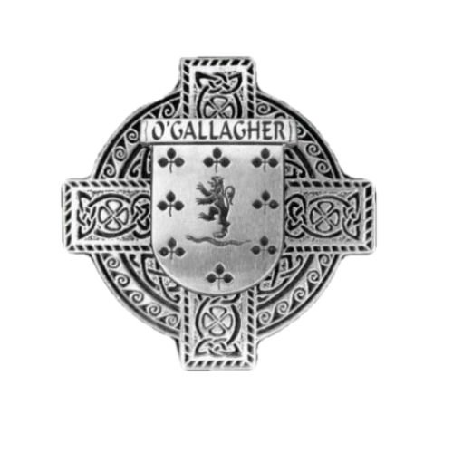 Image 1 of Celtic Cross Irish Coat of Arms Stylish Pewter Brooch