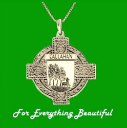 Irish Celtic Cross Irish Coat of Arms Family Crest 10K Yellow Gold Pendant