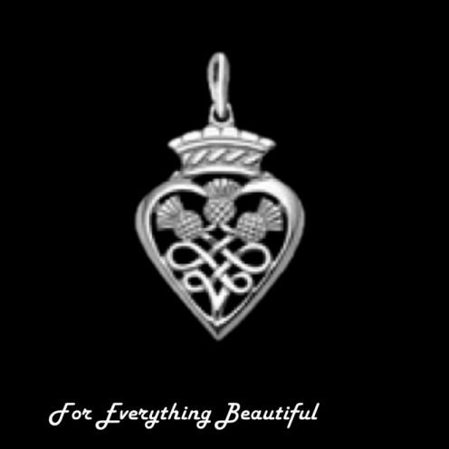 Image 0 of Three Thistles Design Luckenbooth Tiny Sterling Silver Charm