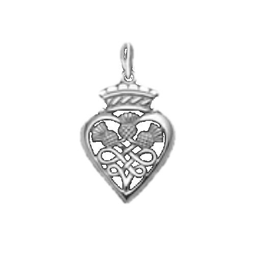 Image 1 of Three Thistles Design Luckenbooth Tiny Sterling Silver Charm