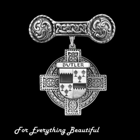 Image 0 of Iona Bar Celtic Cross Irish Coat of Arms Sterling Silver Brooch