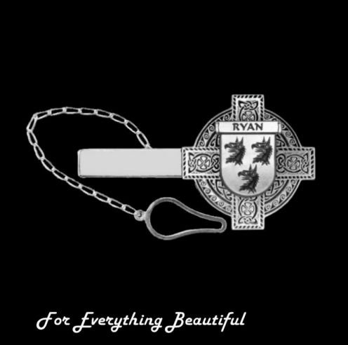 Image 0 of Celtic Cross Irish Coat of Arms Sterling Silver Mens Tie Bar