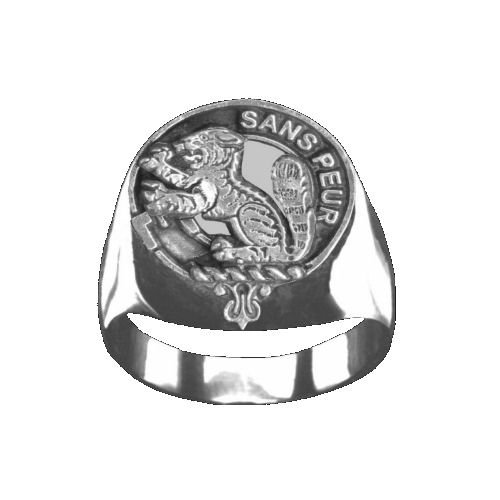 Image 1 of Clan Badge Raised Relief Clan Crest Sterling Silver Mens Ring