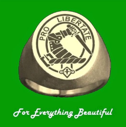 Image 2 of Clan Badge Engraved Oval Clan Crest 10K Yellow Gold Mens Ring 