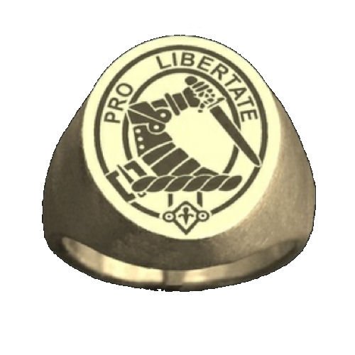 Image 3 of Clan Badge Engraved Oval Clan Crest 10K Yellow Gold Mens Ring 