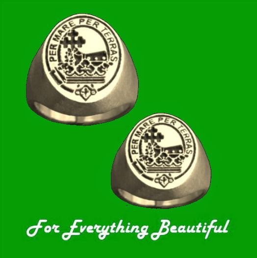 Image 4 of Clan Badge Engraved Oval Clan Crest 10K Yellow Gold Mens Ring 
