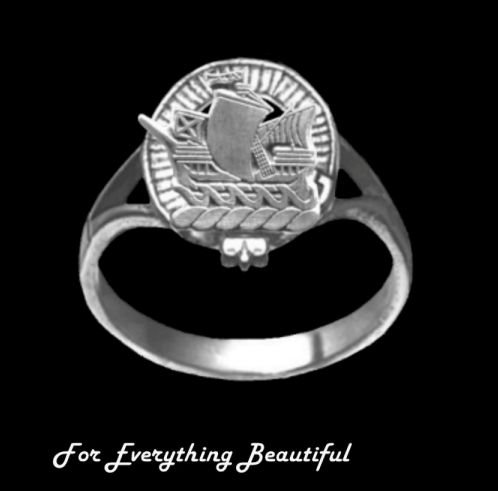 Image 0 of Clan Badge No Motto Small Clan Crest Sterling Silver Ladies Ring
