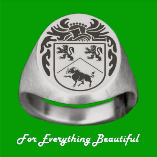 Image 0 of Knight Series Raised Relief Coat of Arms 10K White Gold Mens Ring