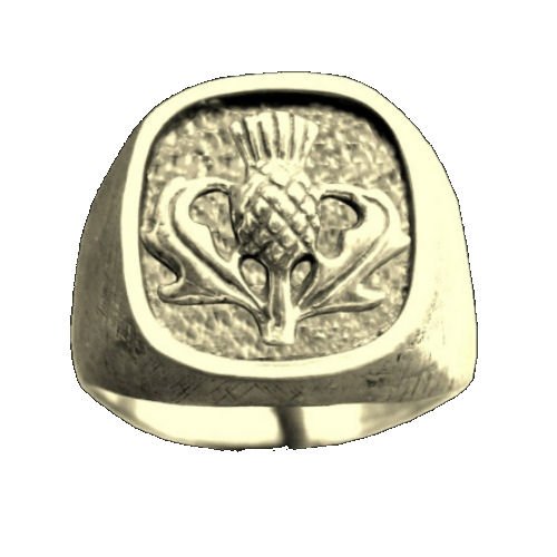 Image 1 of Thistle Raised Relief Inlet 10K Yellow Gold Mens Ring 