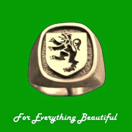 Image 0 of Rampant Lion Engraved Inlet 10K Yellow Gold Mens Ring