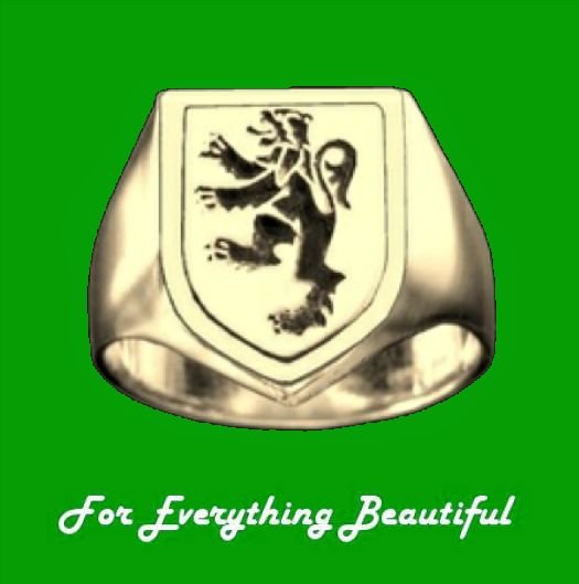 Image 0 of Rampant Lion Engraved Shield 10K Yellow Gold Mens Ring