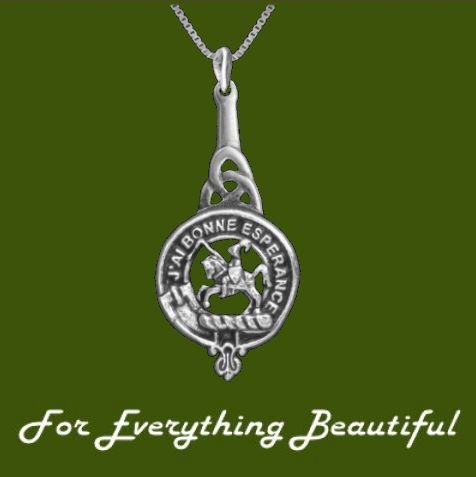 Image 0 of Clan Crest Interlace Drop Clan Badge Stylish Pewter Pendant 
