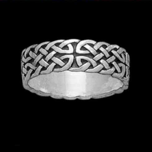 Image 0 of Celtic Interlace Endless Sterling Silver Mens Ring Wedding Band