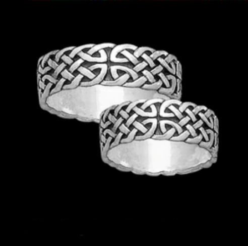 Image 2 of Celtic Interlace Endless Sterling Silver Mens Ring Wedding Band