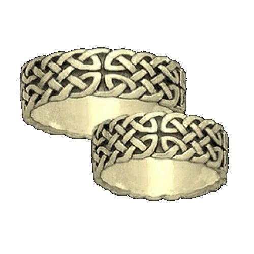 Image 3 of Celtic Interlace Endless 10K Yellow Gold Mens Ring Wedding Band