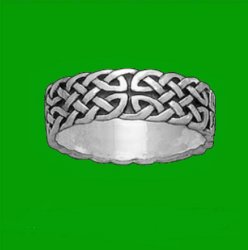 Celtic Interlace Endless 10K White Gold Ladies Ring Wedding Band
