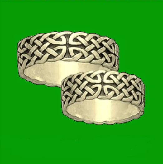 Image 2 of Celtic Interlace Endless 14K Yellow Gold Mens Ring Wedding Band