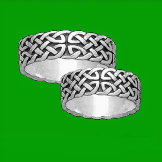 Image 2 of Celtic Interlace Endless 10K White Gold Mens Ring Wedding Band