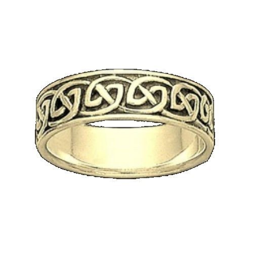 Image 1 of Celtic Interlinked Endless 10K Yellow Gold Ladies Ring Wedding Band 