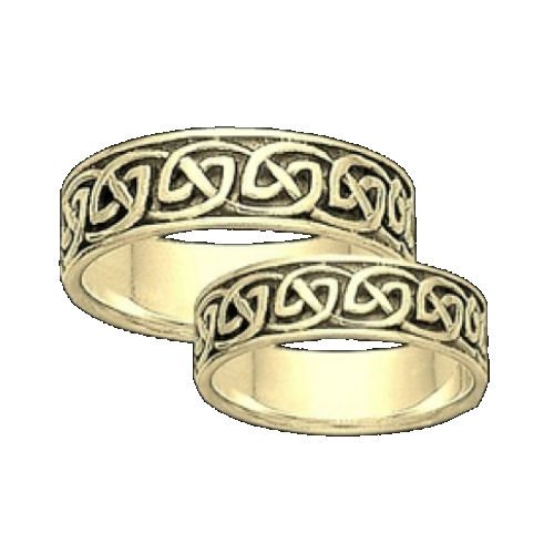 Image 3 of Celtic Interlinked Endless 10K Yellow Gold Ladies Ring Wedding Band 