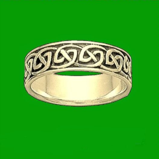 Image 0 of Celtic Interlinked Endless 10K Yellow Gold Ladies Ring Wedding Band 