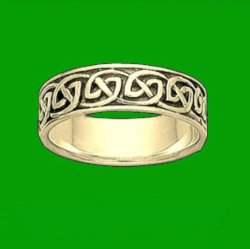 Celtic Interlinked Endless 10K Yellow Gold Ladies Ring Wedding Band 