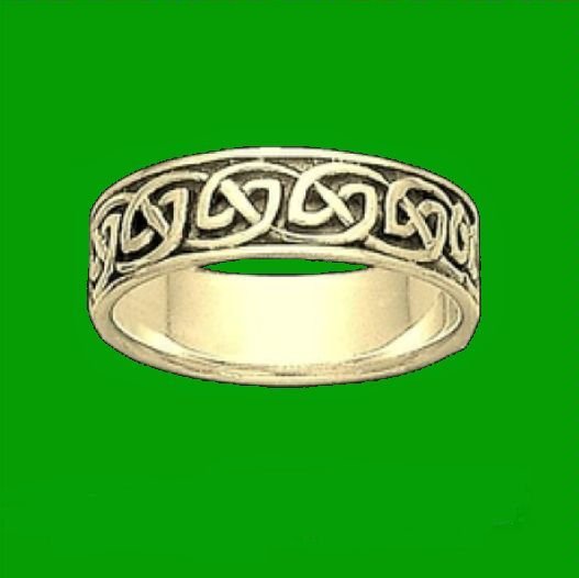 Image 0 of Celtic Interlinked Endless 10K Yellow Gold Mens Ring Wedding Band 