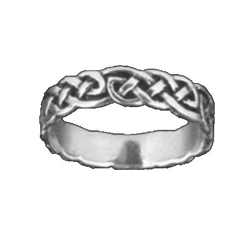 Image 1 of Celtic Interlinked Endless Simple Sterling Silver Mens Ring Wedding Band 