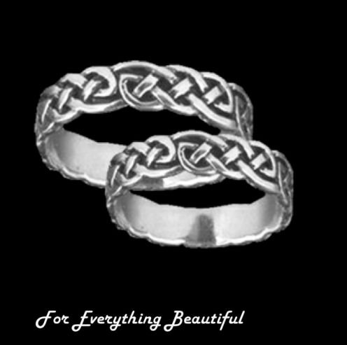 Image 2 of Celtic Interlinked Endless Simple Sterling Silver Mens Ring Wedding Band 