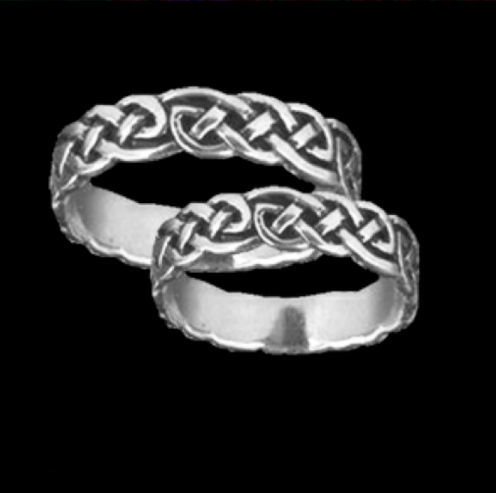 Image 2 of Celtic Interlinked Endless Simple Sterling Silver Ladies Ring Wedding Band 
