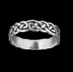 Celtic Interlinked Endless Simple Sterling Silver Ladies Ring Wedding Band 