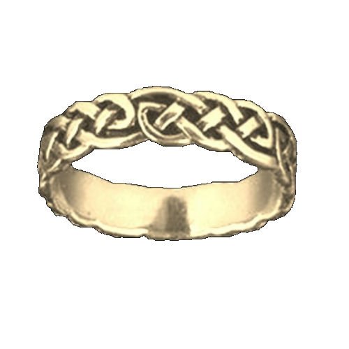 Image 1 of Celtic Interlinked Endless Simple 10K Yellow Gold Mens Ring Wedding Band 