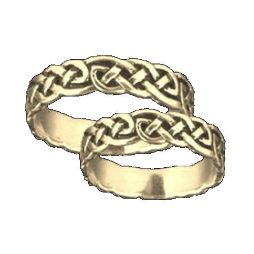Image 3 of Celtic Interlinked Endless Simple 10K Yellow Gold Mens Ring Wedding Band 