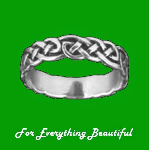 Image 0 of Celtic Interlinked Endless Simple 14K White Gold Mens Ring Wedding Band 