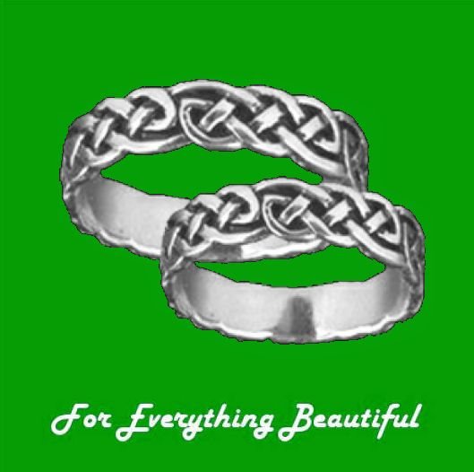 Image 2 of Celtic Interlinked Endless Simple 14K White Gold Mens Ring Wedding Band 