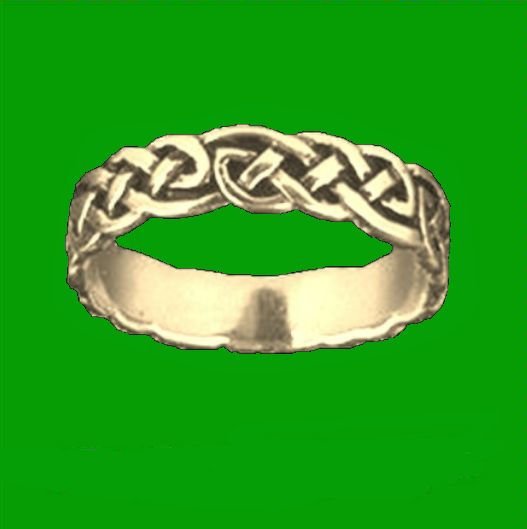Image 0 of Celtic Interlinked Endless Simple 10K Yellow Gold Mens Ring Wedding Band 