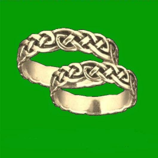 Image 2 of Celtic Interlinked Endless Simple 10K Yellow Gold Mens Ring Wedding Band 