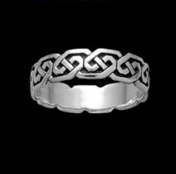 Celtic Interlinked Unending Simple Sterling Silver Ladies Ring Wedding Band 