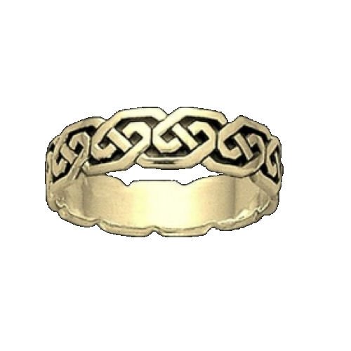 Image 1 of Celtic Interlinked Unending Simple 14K Yellow Gold Mens Ring Wedding Band 