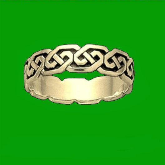 Image 0 of Celtic Interlinked Unending Simple 10K Yellow Gold Mens Ring Wedding Band 