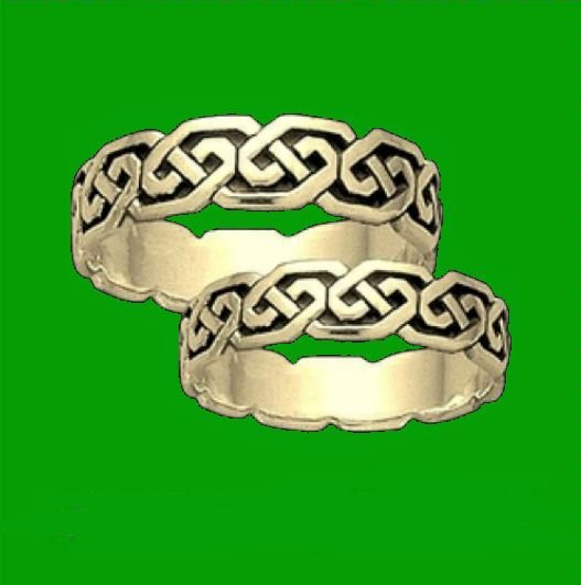 Image 2 of Celtic Interlinked Unending Simple 10K Yellow Gold Mens Ring Wedding Band 