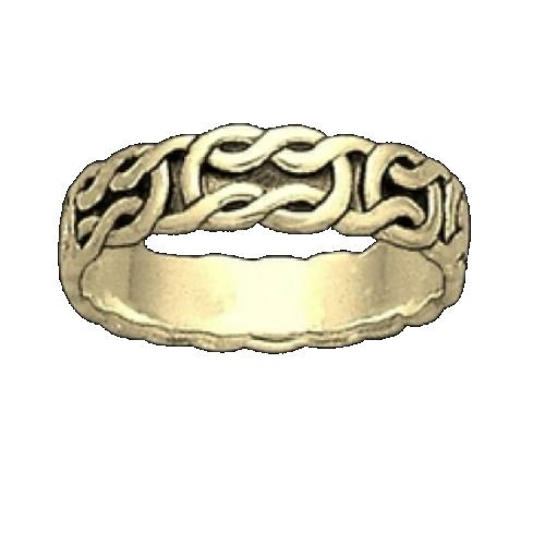 Image 1 of Celtic Interlinked Knotwork 10K Yellow Gold Mens Ring Wedding Band 