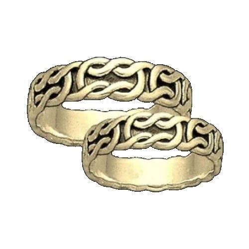 Image 3 of Celtic Interlinked Knotwork 10K Yellow Gold Mens Ring Wedding Band 