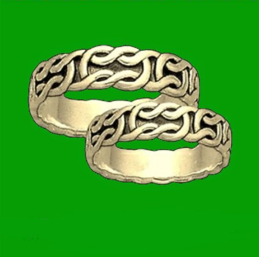 Image 2 of Celtic Interlinked Knotwork 14K Yellow Gold Mens Ring Wedding Band 