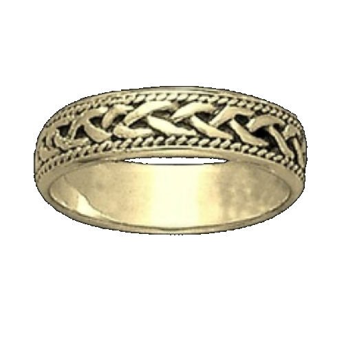 Image 1 of Celtic Interlinked Braided 10K Yellow Gold Ladies Ring Wedding Band 