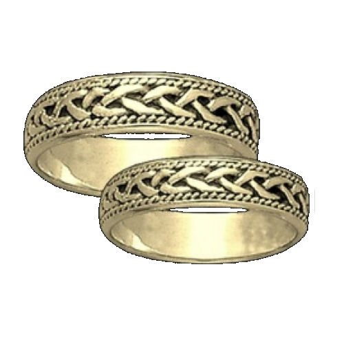 Image 3 of Celtic Interlinked Braided 14K Yellow Gold Ladies Ring Wedding Band 