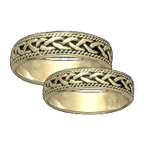 Image 3 of Celtic Interlinked Braided 14K Yellow Gold Mens Ring Wedding Band 