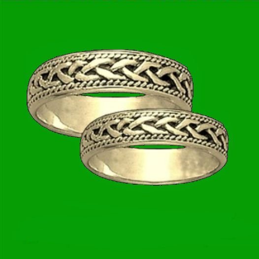 Image 2 of Celtic Interlinked Braided 10K Yellow Gold Ladies Ring Wedding Band 