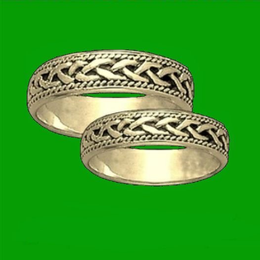 Image 2 of Celtic Interlinked Braided 10K Yellow Gold Mens Ring Wedding Band 
